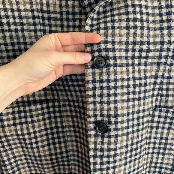 Ben Sherman 100% Wool Men’s Blazer Suit Jacket Camden Skinny Fit Gingham 40R - Picture 4 of 12